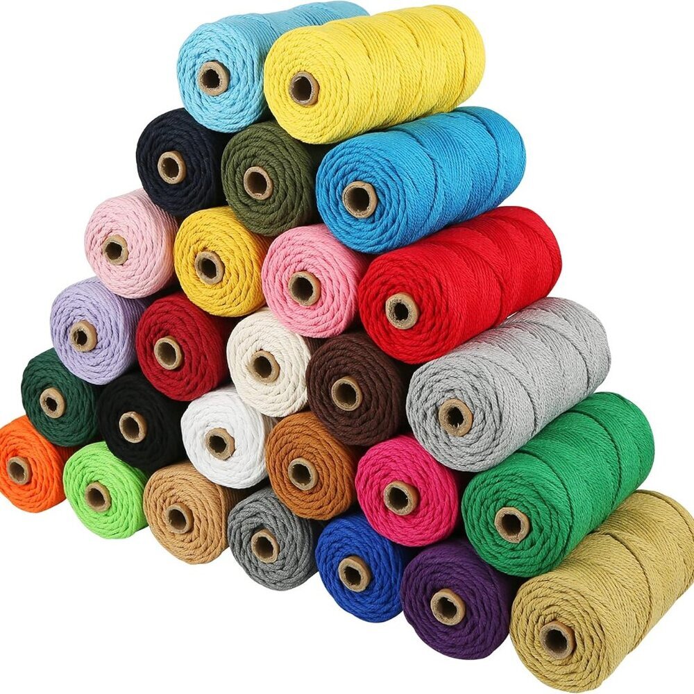 Macrame Cotton Cord, 2/3/4/5/6mm Natural Cotton Cord Perfect Macrame Supplies fo - Picture 2 of 8